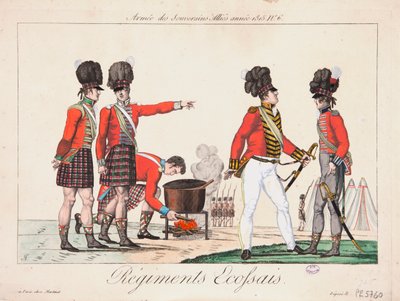 Schotse regimenten, leger van de geallieerde vorsten, 1815 door Adrien Pierre Francois Godefroy